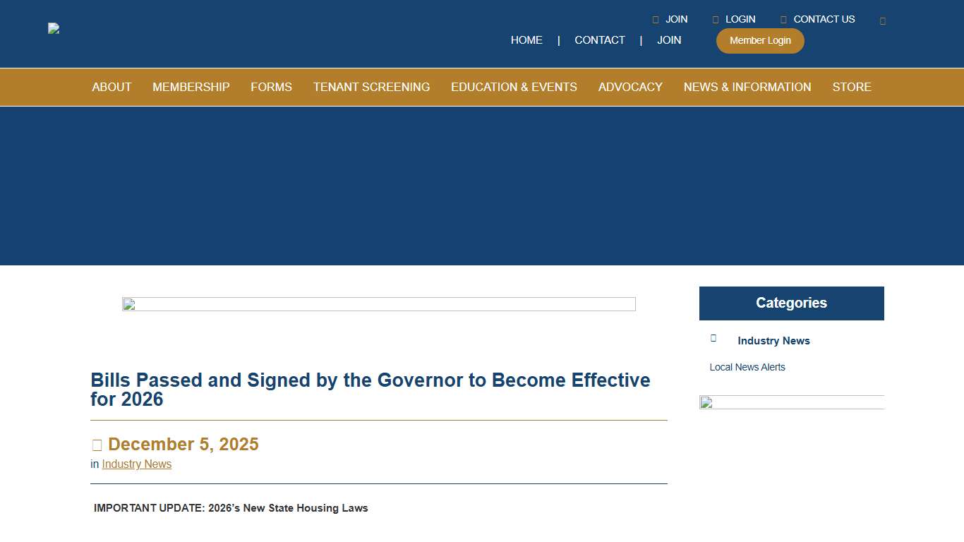 Bills Passed and Signed by the Governor to Become Effective for 2026, and Harmful Bills That Were St - Apartment Association of Greater Los Angeles