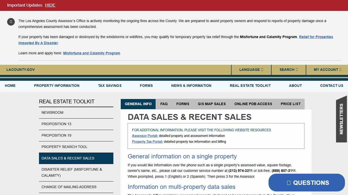 Assessor - Toolkit - Data Sales